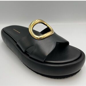 Markis Black Sandal with Gold Accent size 6